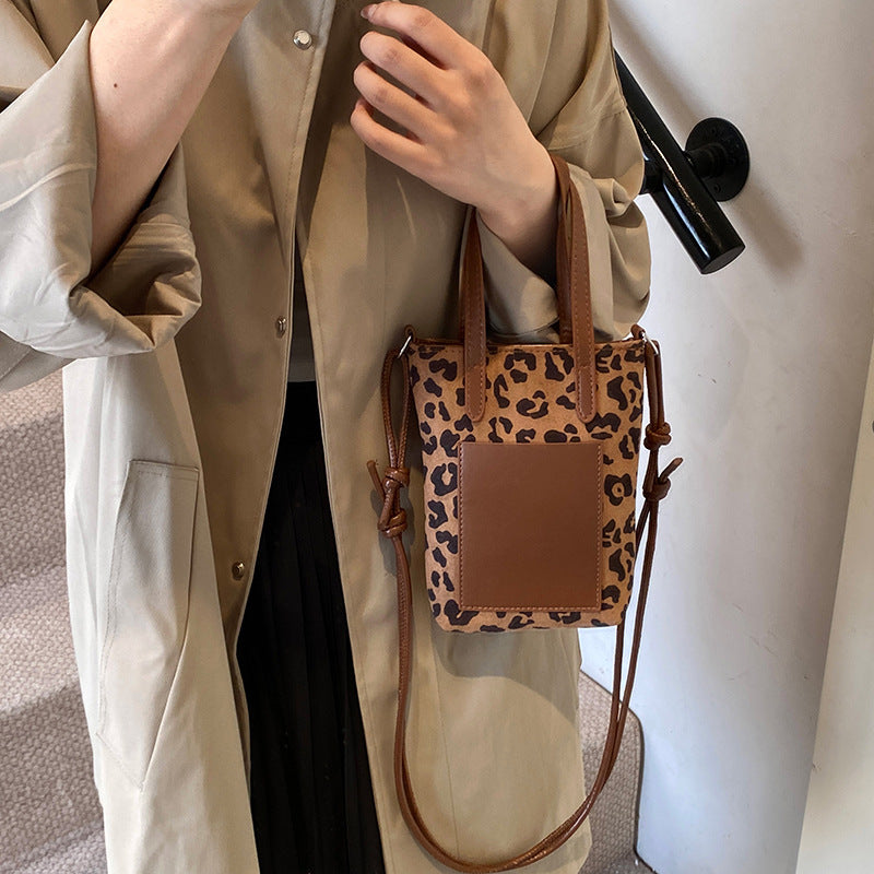 Retro Leopard Suede Cross body Bag