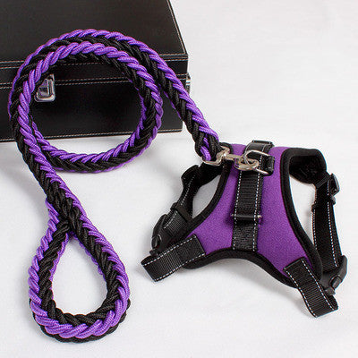 Reflective Nylon Dog Harness & Collar – Padded K9 Vest for Medium & Large Dogs