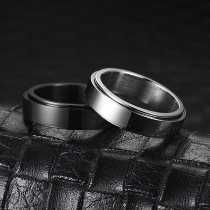 Stainless Steel Spinner Ring – Moon & Stars Anxiety Relief