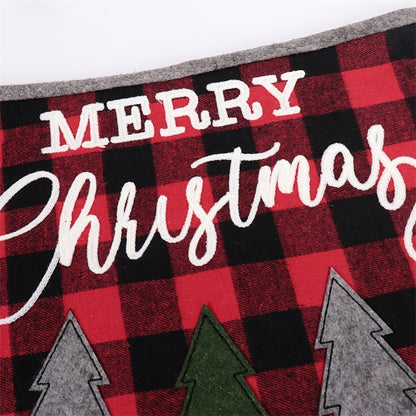 Black & Red Embroidered Christmas Tree Skirt - 48-Inch