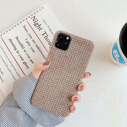 Autumn and winter solid color fabric phone case