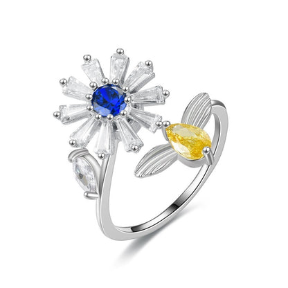 Turnable Fidget Spinner Flower Ring for Women