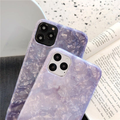 Purple Shell Pattern Silicone Phone Case