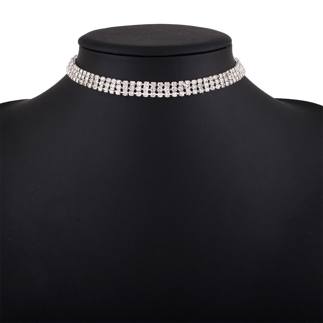 Trendy Girl Full Rhinestone Necklace Alloy Necklace