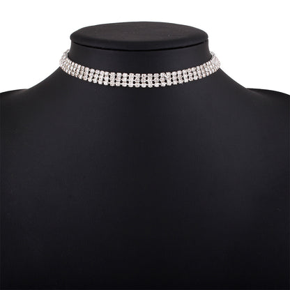 Trendy Girl Full Rhinestone Necklace Alloy Necklace