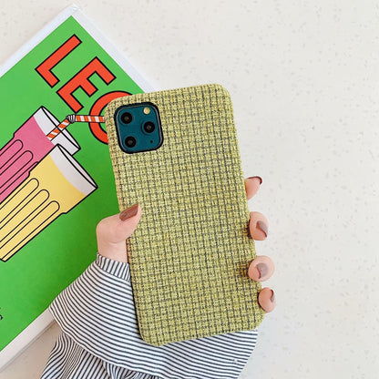 Autumn and winter solid color fabric phone case