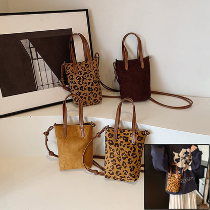 Retro Leopard Suede Cross body Bag