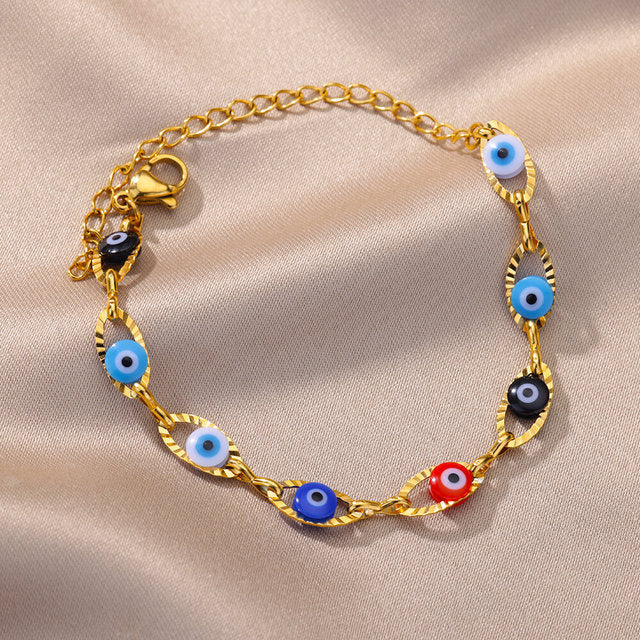 Enamelled Lucky Beaded Bracelet Prayer Jewellery For Women