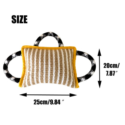 Dog Jute Bite Pillow With 3 Strong Handles