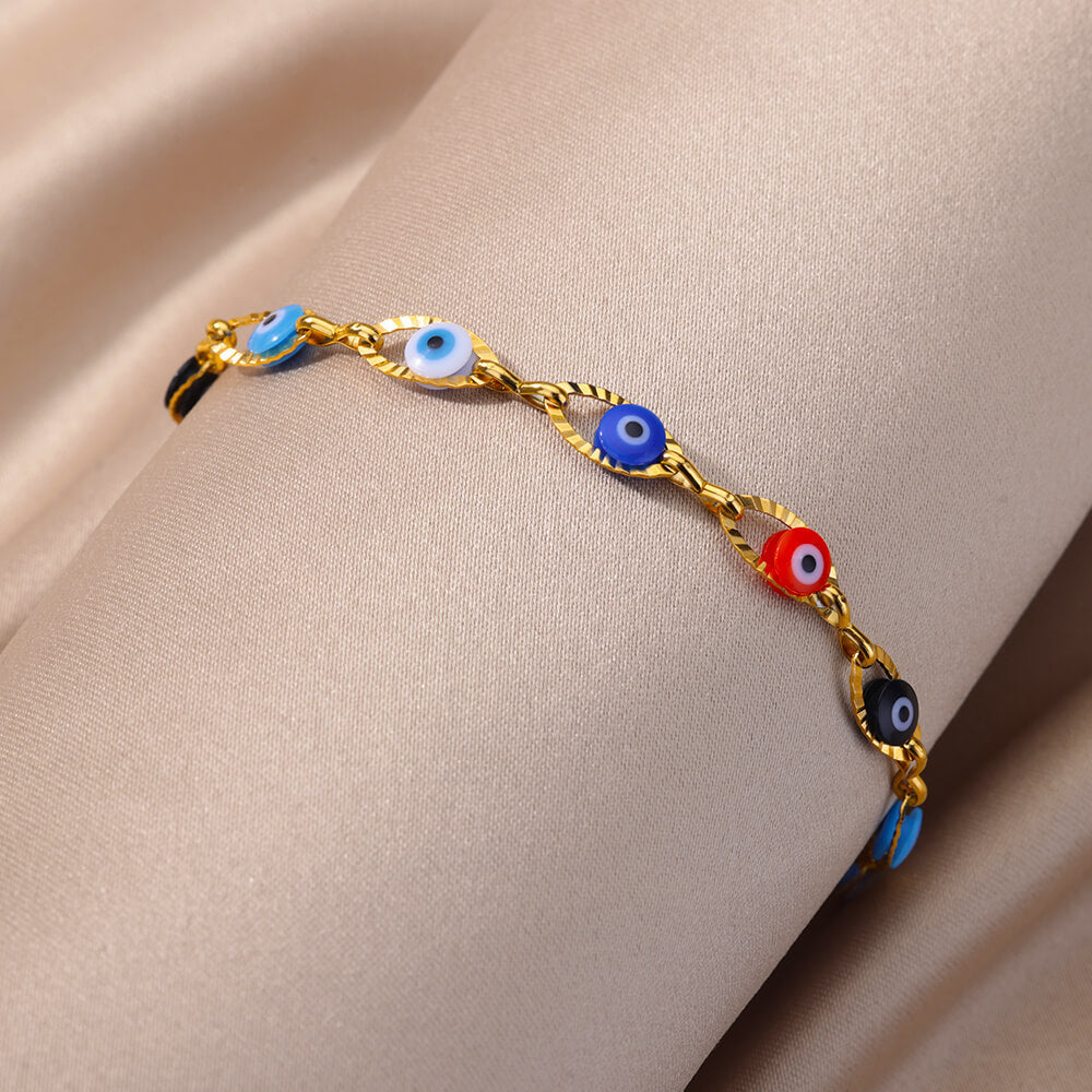 Enamelled Lucky Beaded Bracelet Prayer Jewellery For Women