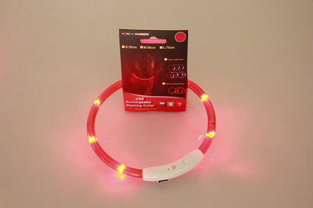 USB LED Pet Collar – Rechargeable Glow Safety Necklace