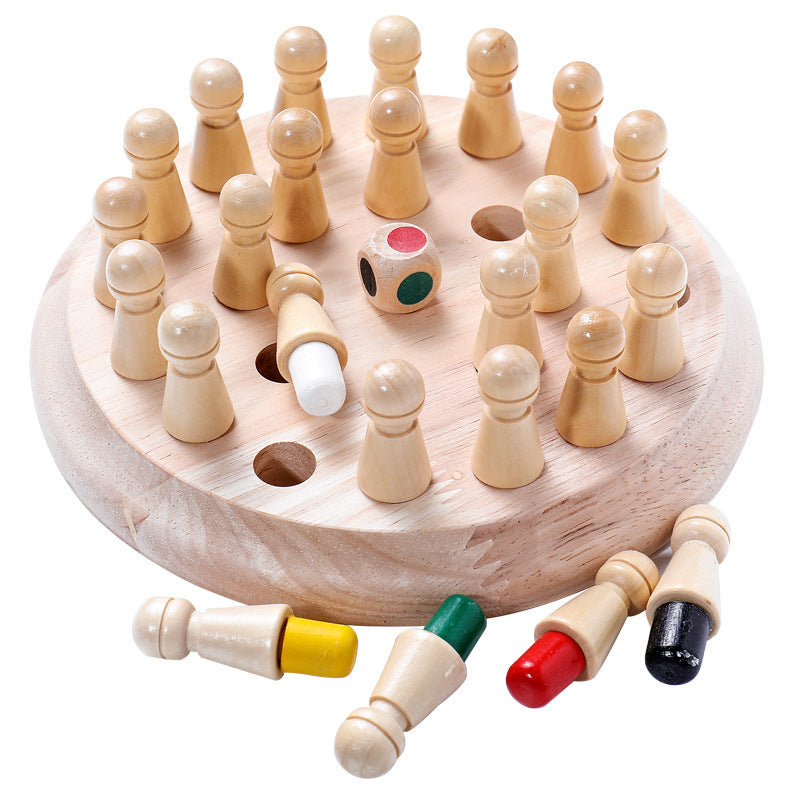 Children's Wooden Memory Chess – Educational Toy for Kids
