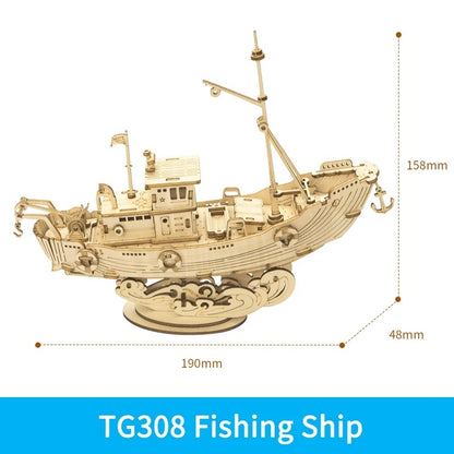 Robotime 3D Wooden Ship Puzzle – DIY Assembly Kit        4o