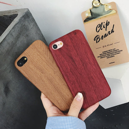 Ultra-Thin Wooden Grain Phone Case – Soft Leather & Durable Cover