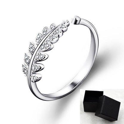 Simple Leaf Design Flower Ring - Women's Wedding Jewellery