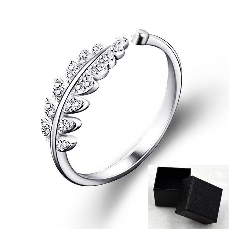 Simple Leaf Design Flower Ring - Women's Wedding Jewellery