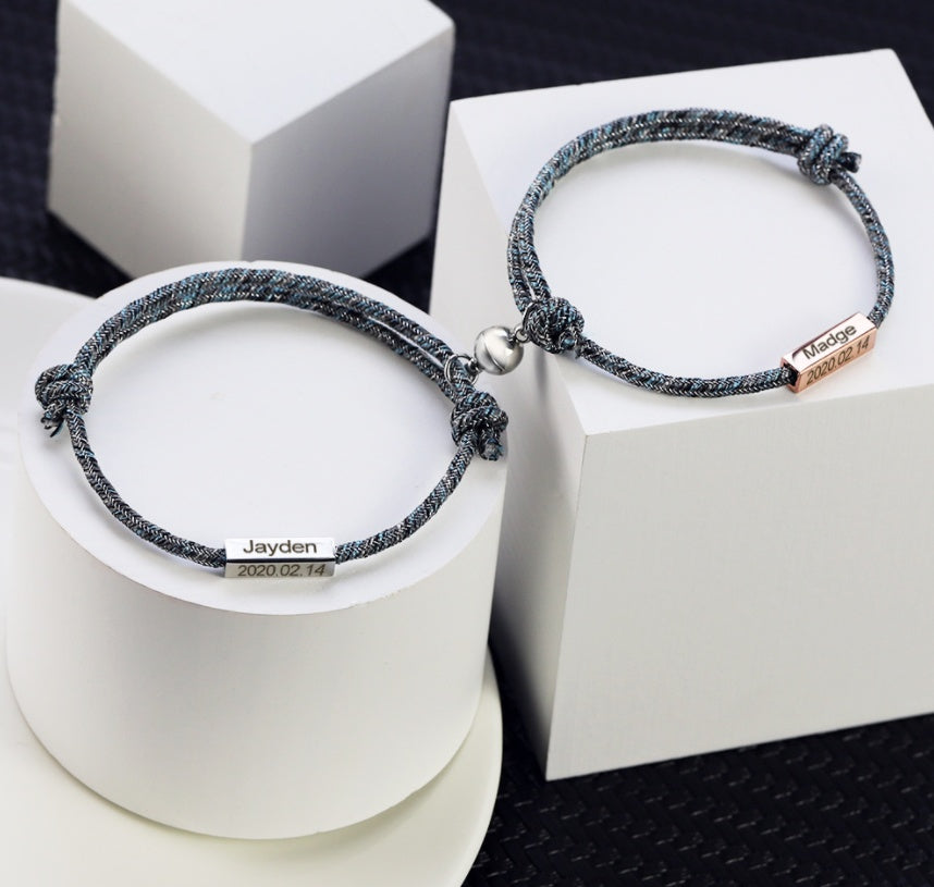 Magnetic Eternal Love Name Bracelet for Couples