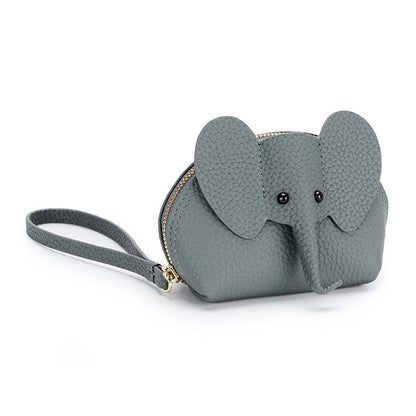 Cute Coin Purse Leather Cartoon Elephant