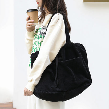 Drawstring Multi-pocket Handbag