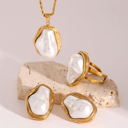 Stainless Steel Pearl Necklace