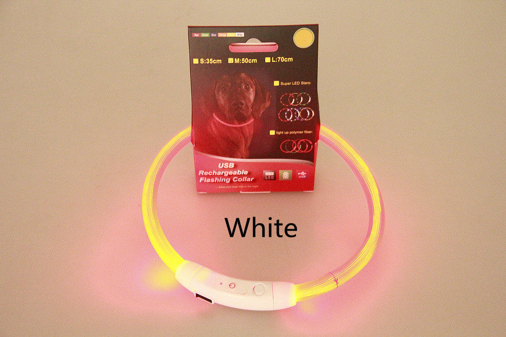 USB LED Pet Collar – Rechargeable Glow Safety Necklace