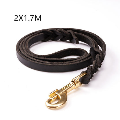 Leather Dog Leash for Large Dogs - Training Rope for Golden Retrievers
