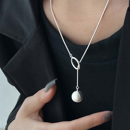 Round Ball Pendant Sweater Necklace