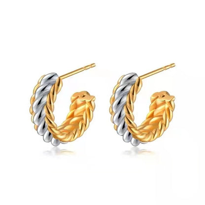 Jewellery 18K Gold Braided Earrings