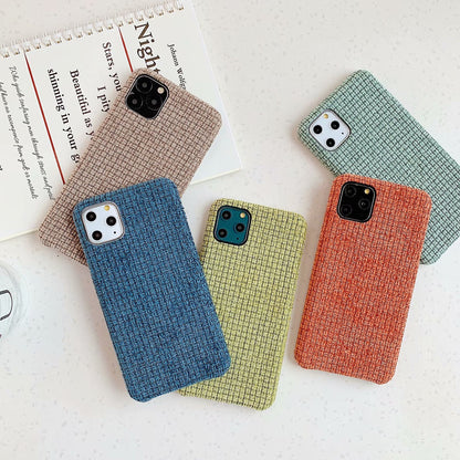 Autumn and winter solid color fabric phone case