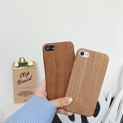 Ultra-Thin Wooden Grain Phone Case – Soft Leather & Durable Cover