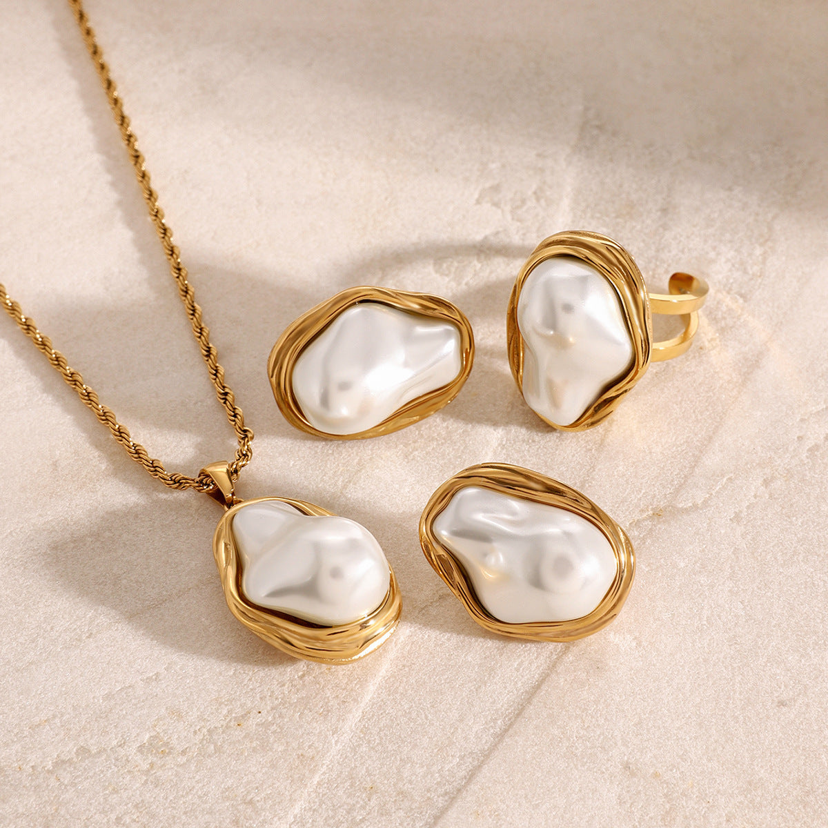 Stainless Steel Pearl Necklace
