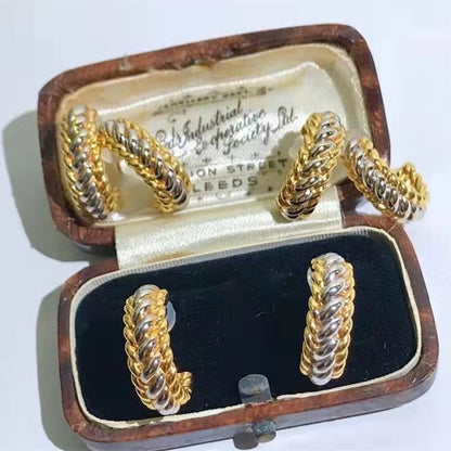 Jewellery 18K Gold Braided Earrings