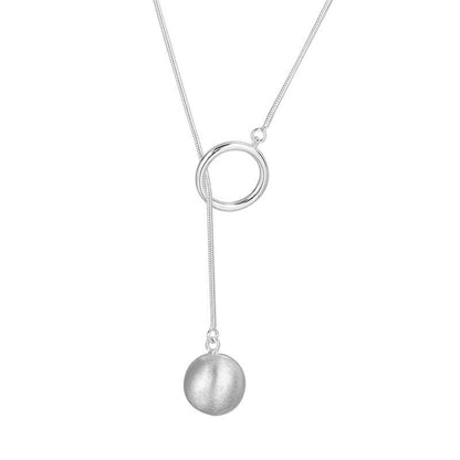 Round Ball Pendant Sweater Necklace