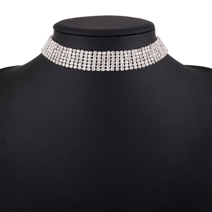 Trendy Girl Full Rhinestone Necklace Alloy Necklace