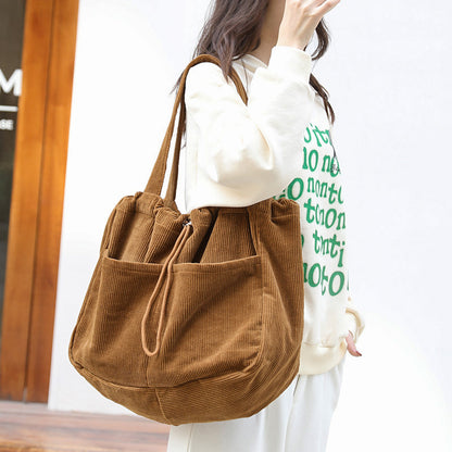 Drawstring Multi-pocket Handbag