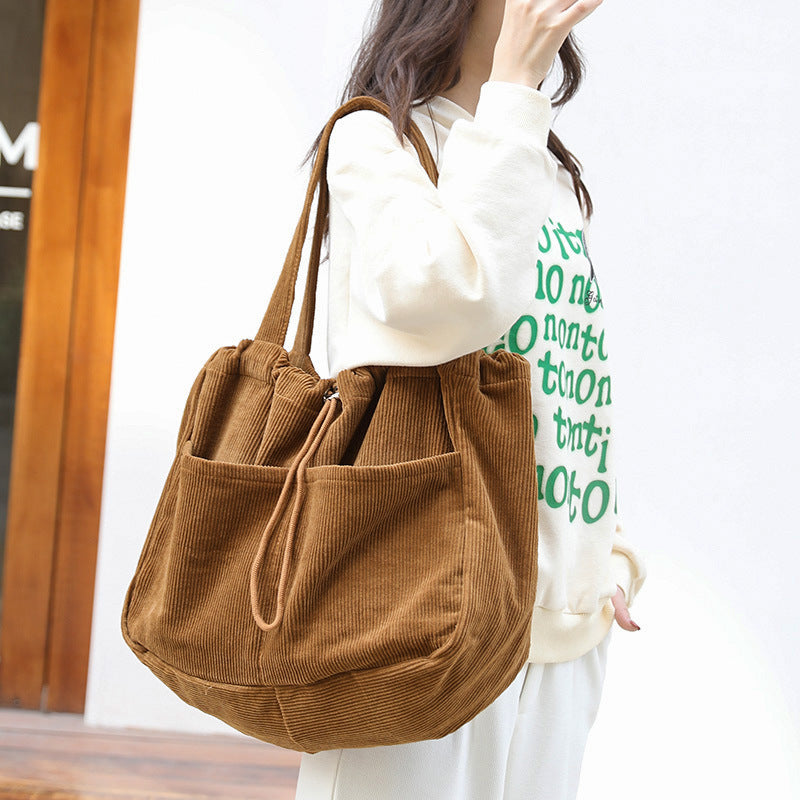 Drawstring Multi-pocket Handbag