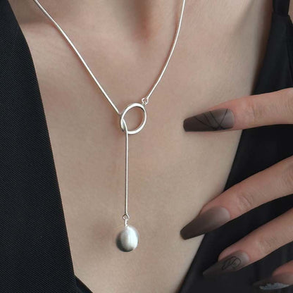 Round Ball Pendant Sweater Necklace