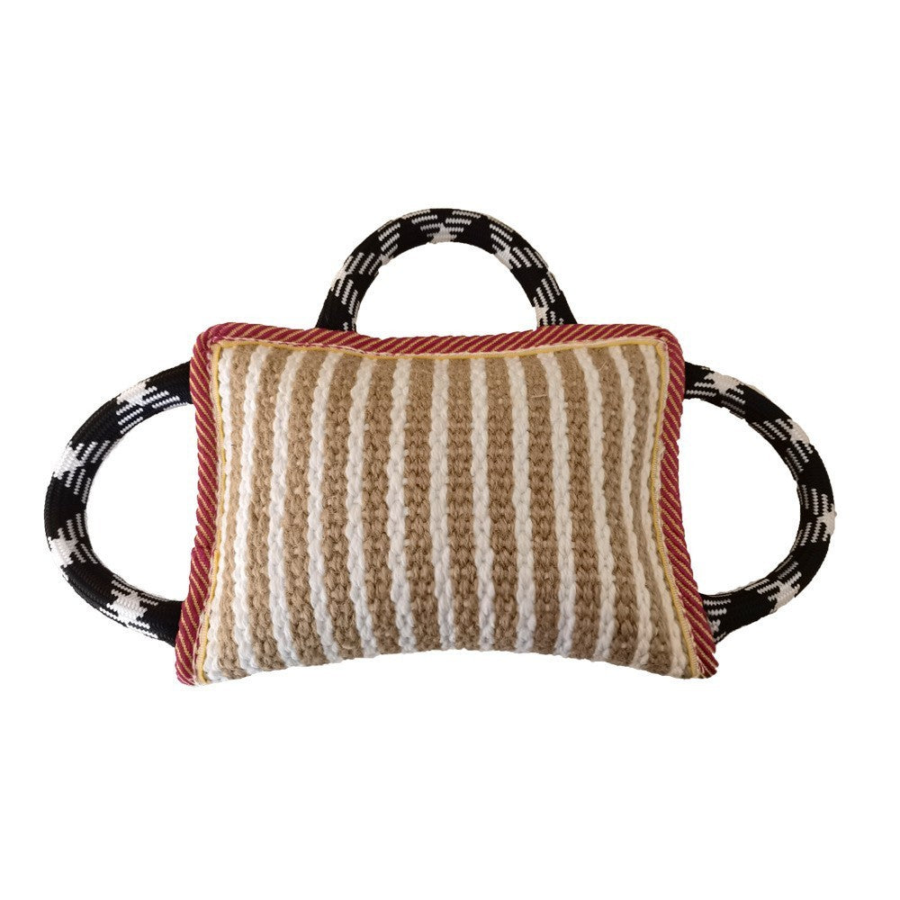 Dog Jute Bite Pillow With 3 Strong Handles