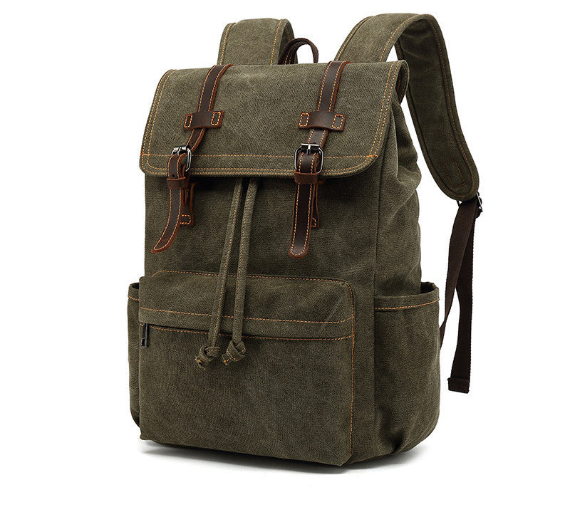 Vintage Crazy Horse Leather Outdoor Travel Canvas Bag