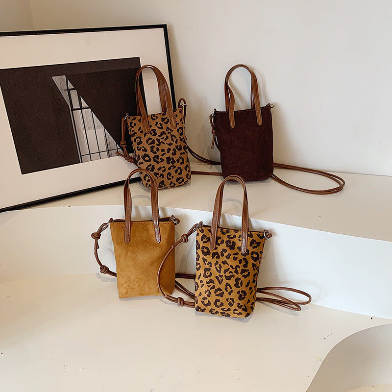 Retro Leopard Suede Cross body Bag
