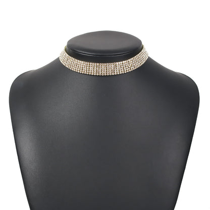 Trendy Girl Full Rhinestone Necklace Alloy Necklace