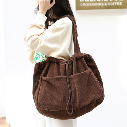 Drawstring Multi-pocket Handbag