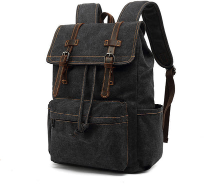 Vintage Crazy Horse Leather Outdoor Travel Canvas Bag